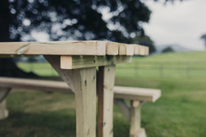 Lunar Large Chunky Wooden Picnic Table Bench - 180cm Length