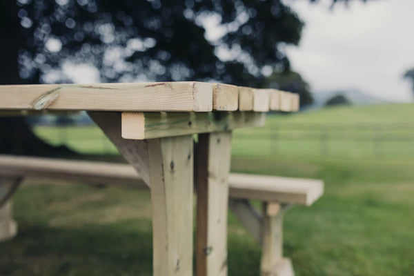 Lunar Large Chunky Wooden Picnic Table Bench - 180cm Length