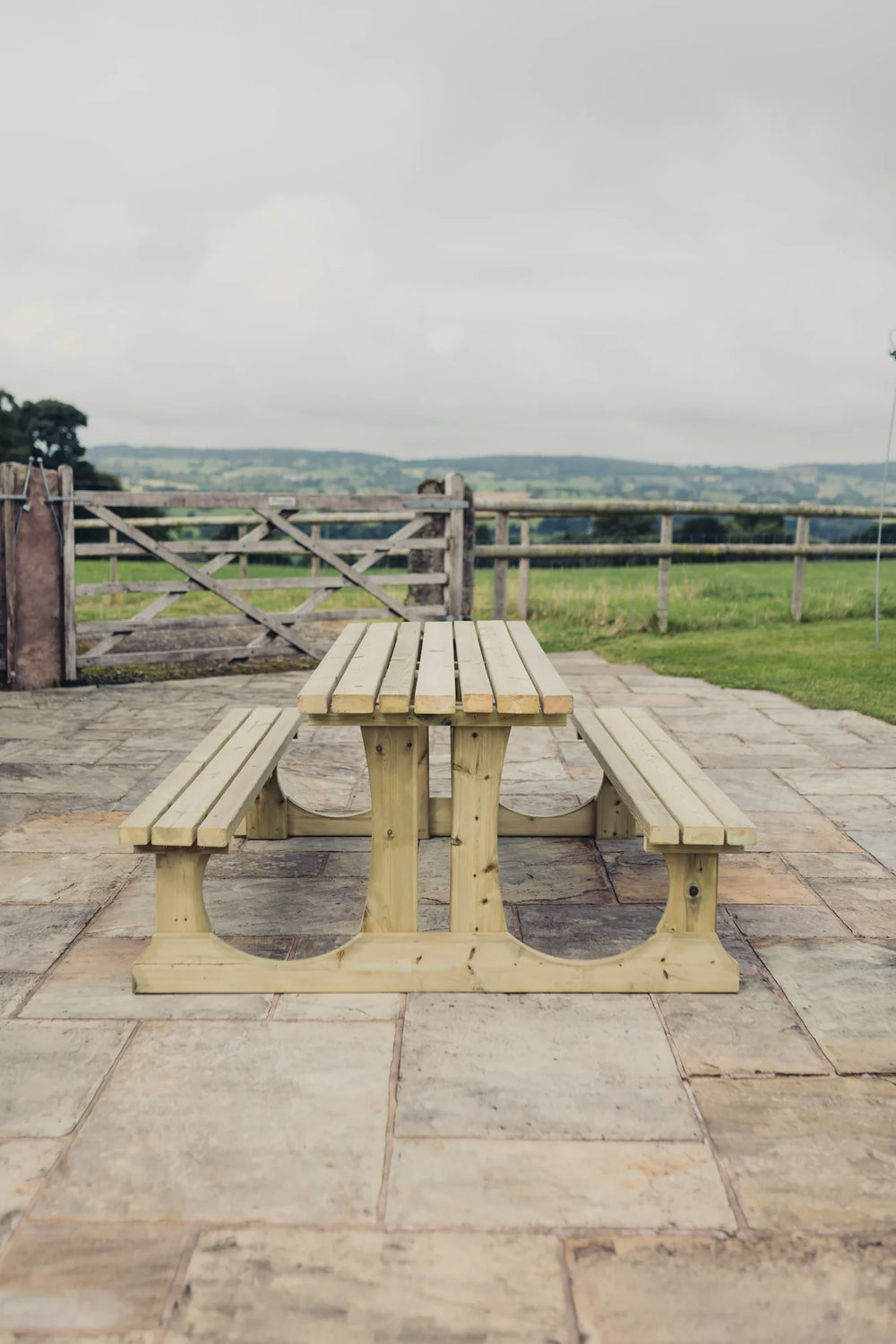 Lunar Large Chunky Wooden Picnic Table Bench - 180cm Length