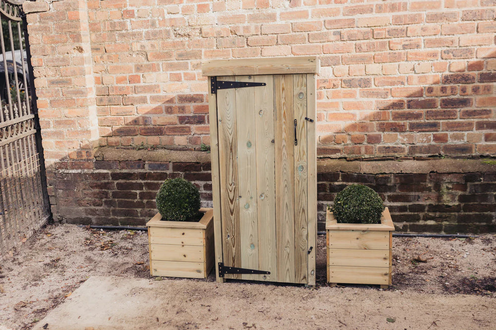Wooden Recycling Bin & Box Outdoor Shelf Style Storage (With Door)
