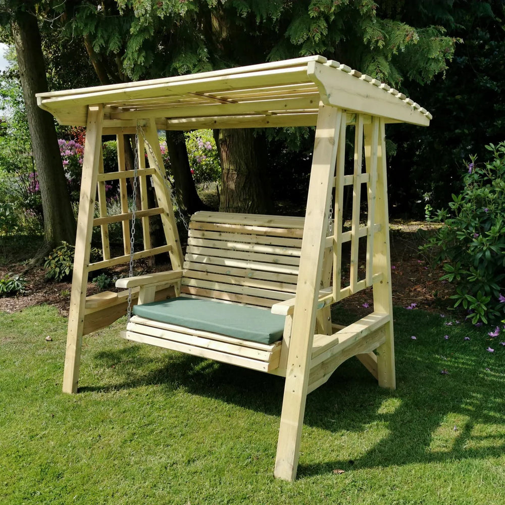 Antoinette 2 Seater Chunky Wooden Garden Swing Bench