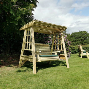 Antoinette 2 Seater Chunky Wooden Garden Swing Bench