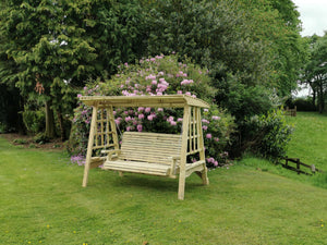 Antoinette 3 Seater Chunky Wooden Garden Swing Bench