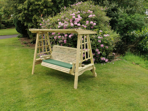 Antoinette 3 Seater Chunky Wooden Garden Swing Bench