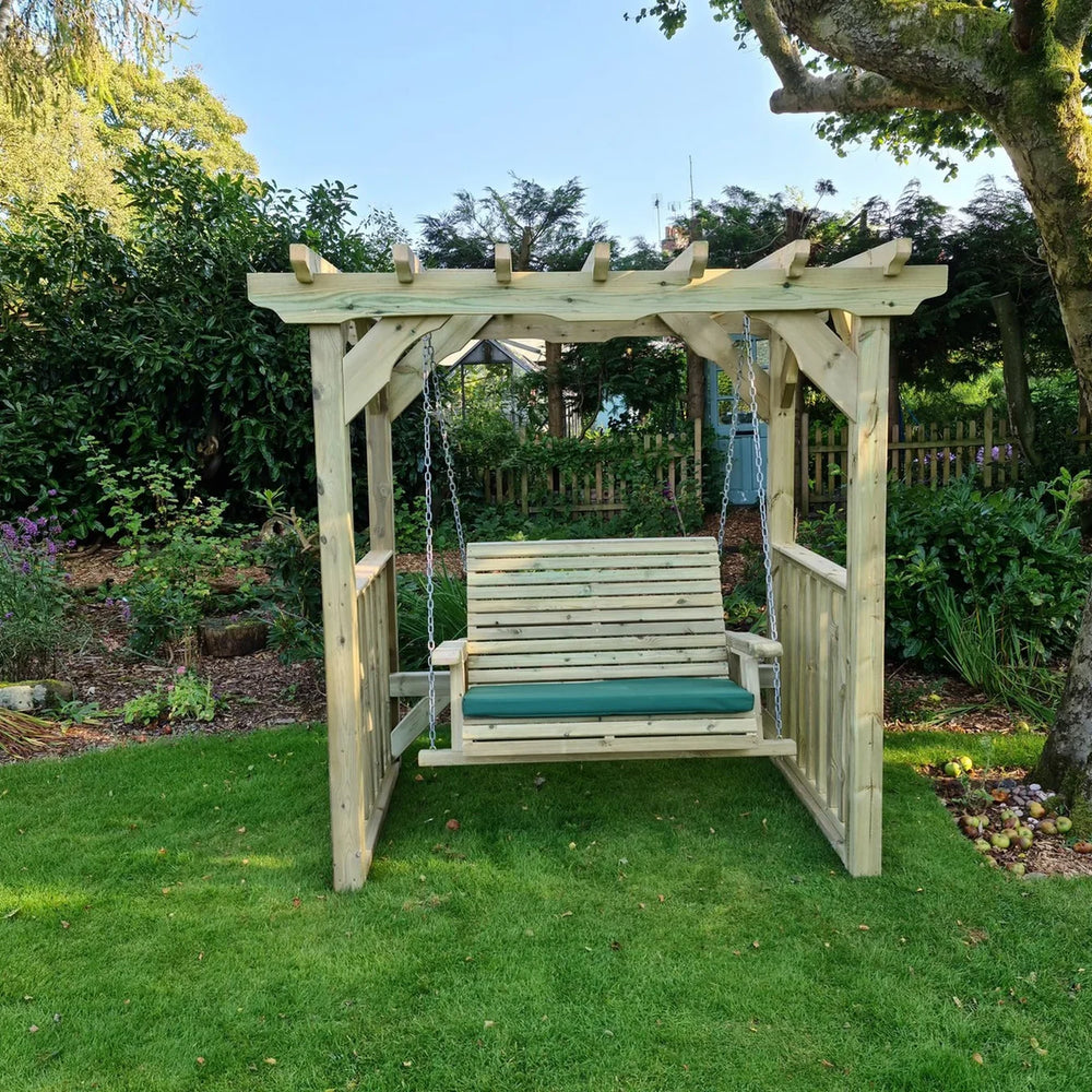 Ophelia 2 Seater Chunky Wooden Garden Swing Bench