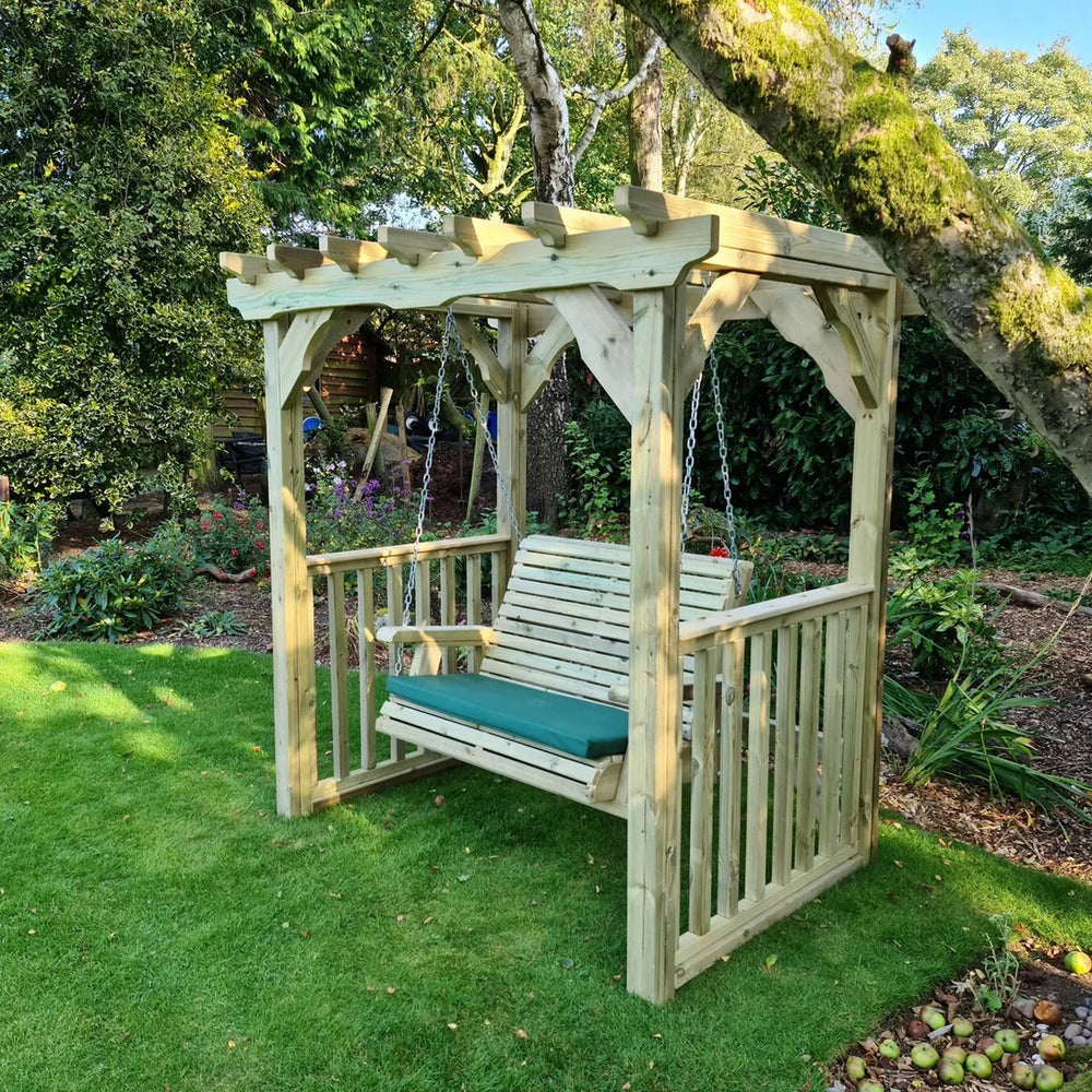 Ophelia 2 Seater Chunky Wooden Garden Swing Bench