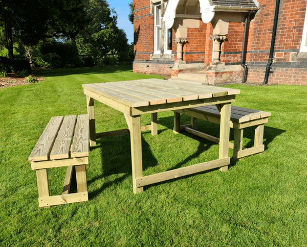 Butchers Chunky Wooden Garden Picnic Table & Benches