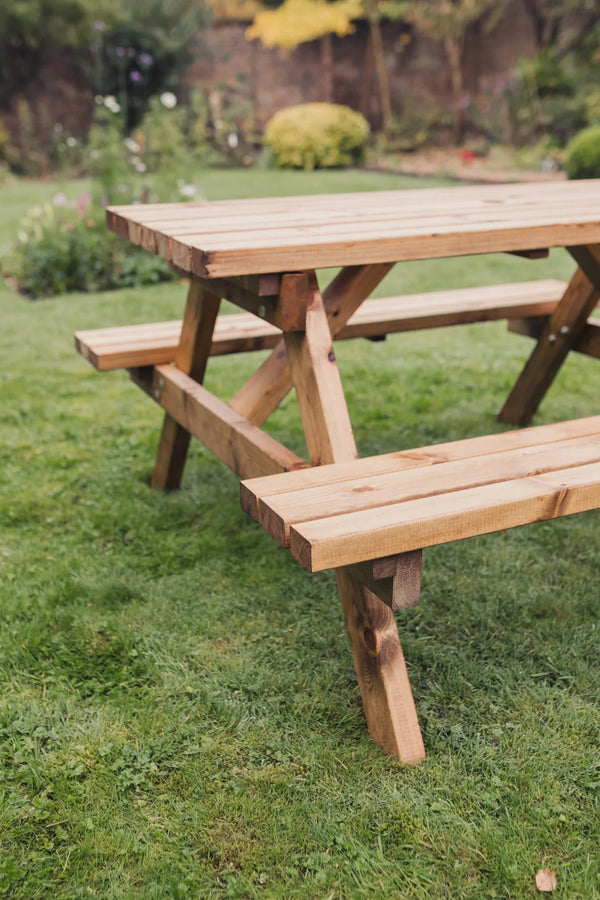 Valley Deluxe Chunky Wooden Picnic Table Bench - 150cm Length