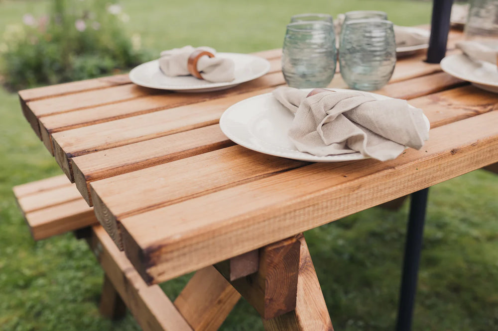 Valley Deluxe Chunky Wooden Picnic Table Bench - 150cm Length