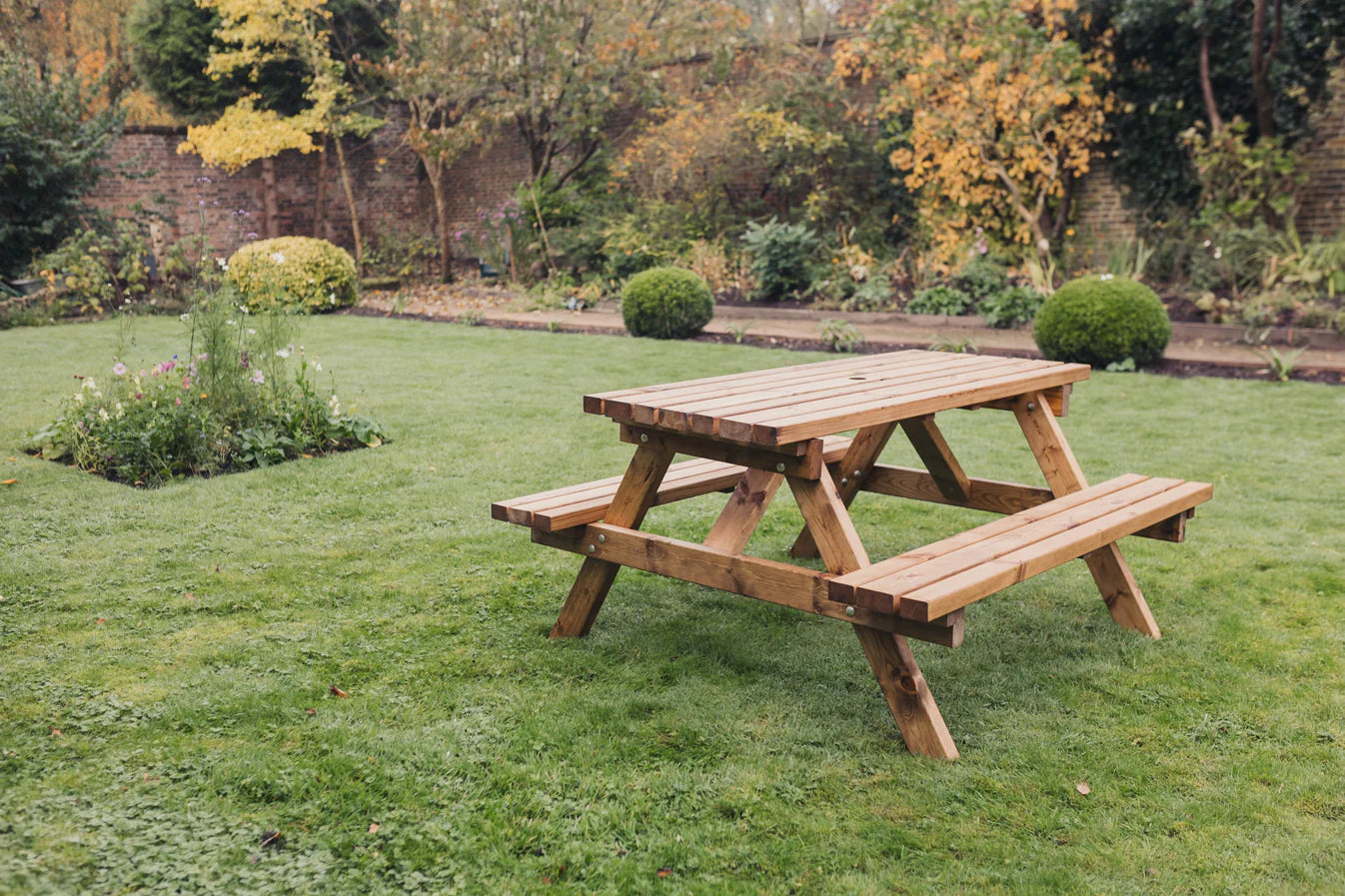Valley Deluxe Chunky Wooden Picnic Table Bench - 150cm Length