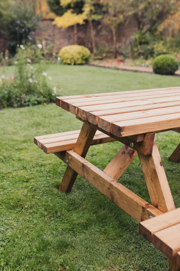 Valley Deluxe Chunky Wooden Large Picnic Table Bench - 180cm Length