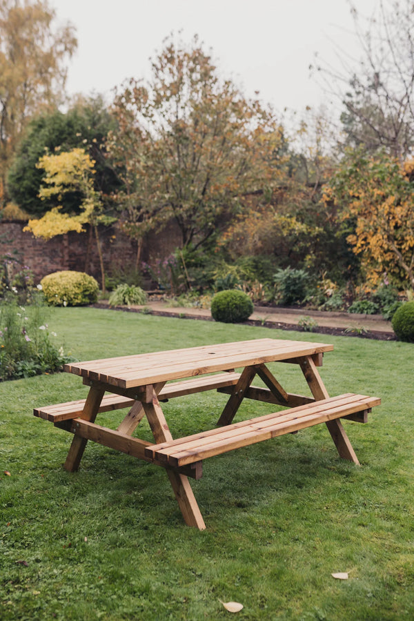Valley Deluxe Chunky Wooden Large Picnic Table Bench - 180cm Length