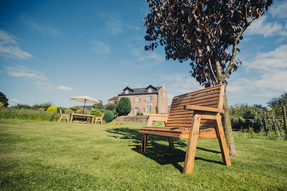 Valley 2 Seater Chunky Wooden Garden Bench