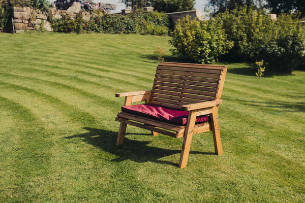 Valley 2 Seater Chunky Wooden Garden Slatted Bench