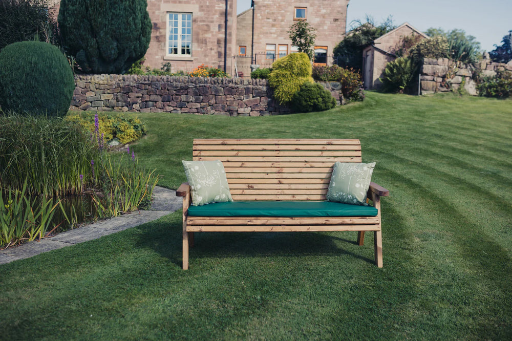 Valley 3 Seater Chunky Wooden Garden Slatted Bench