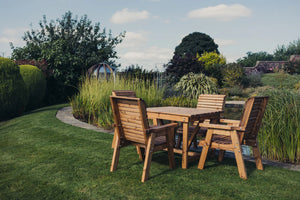 Valley 4 Seater Chunky Wooden Garden Dining Set