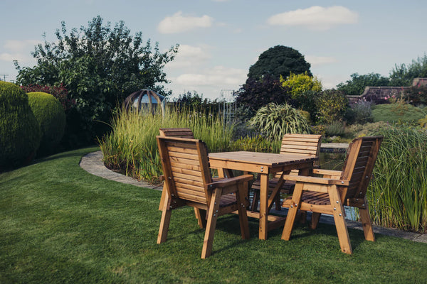 Valley 4 Seater Chunky Wooden Garden Dining Set