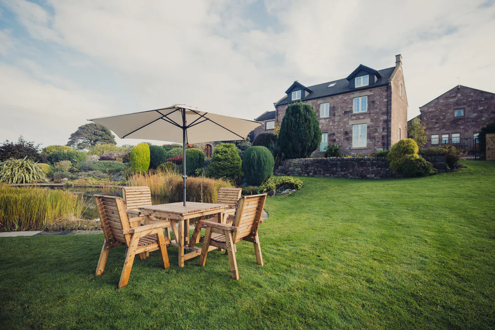 Valley 4 Seater Chunky Wooden Garden Dining Set