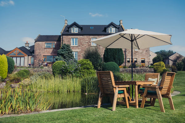 Valley 4 Seater Chunky Wooden Garden Dining Set