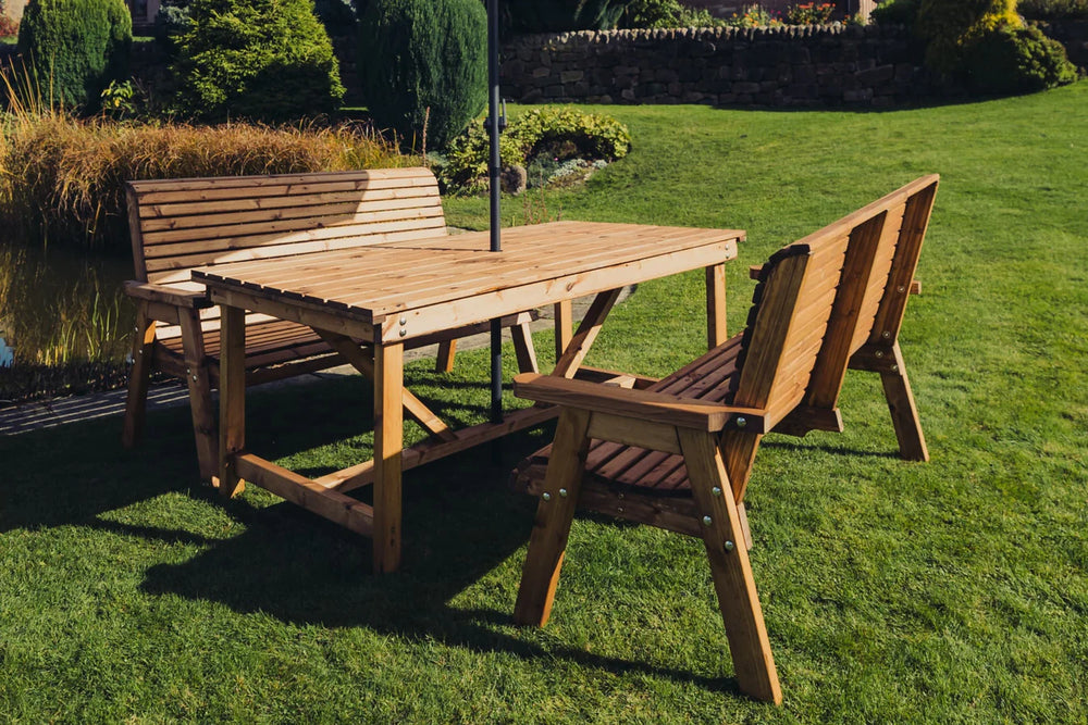 Valley 4 Seater Wooden Garden Dining Set with Benches