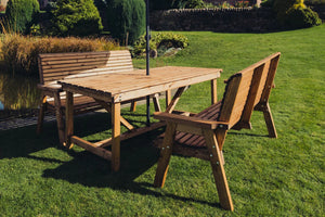 Valley 4 Seater Wooden Garden Dining Set with Benches