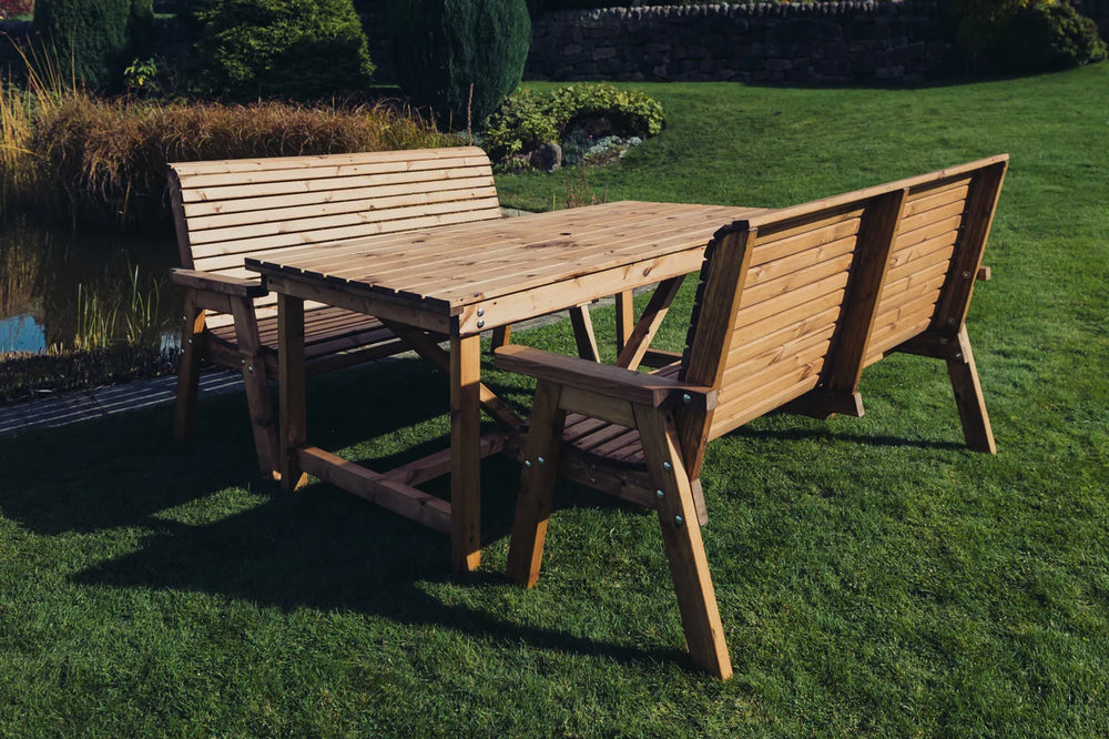 Valley 6 Seater Wooden Garden Dining 180cm Table Set with Benches