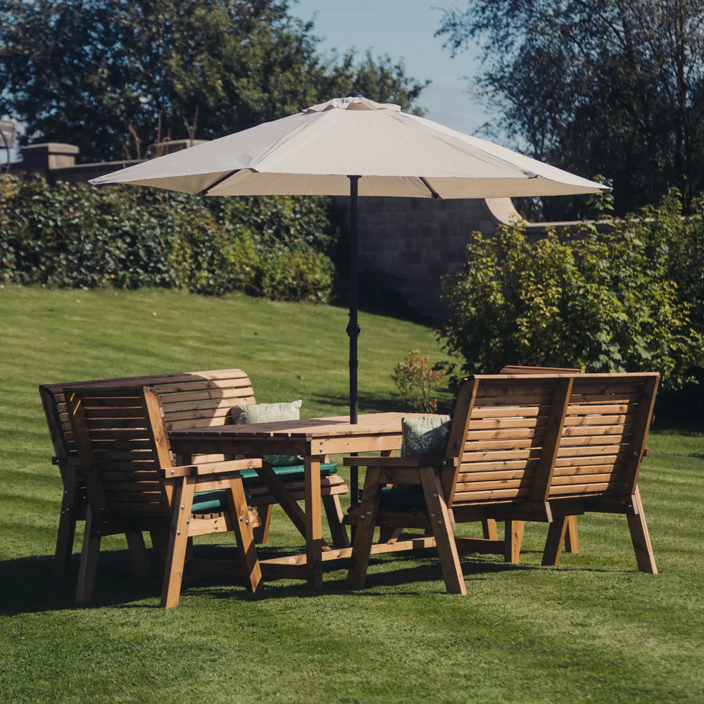 Valley 10 Seater Wooden Garden Dining 180cm Table Set with Triple & Double Benches