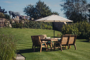 Valley 10 Seater Wooden Garden Dining 180cm Table Set with Triple & Double Benches