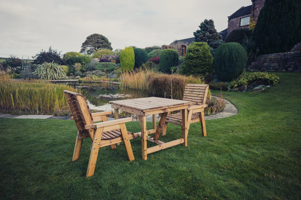 Valley 2 Seater Chunky Wooden Garden Bistro Set