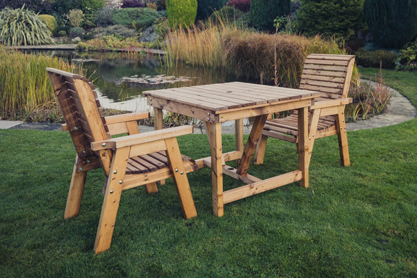 Valley 2 Seater Chunky Wooden Garden Bistro Set