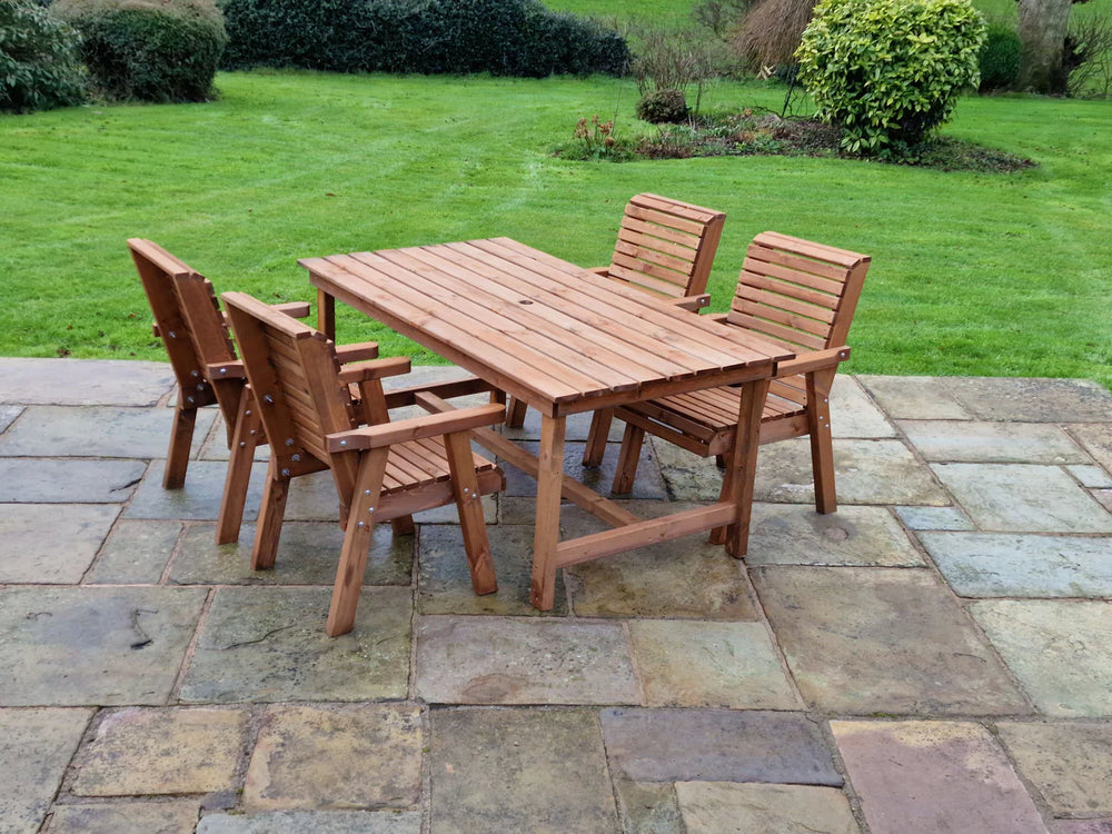 Valley 4 Seater Chunky Outdoor Wooden Dining Table Set