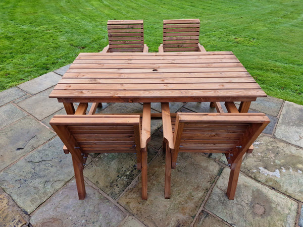 Valley 4 Seater Chunky Outdoor Wooden Dining Table Set