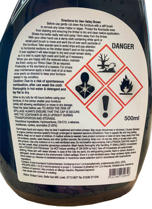 Rhino Valley Brown Wooden Garden Furniture Oil - 500ml Spray