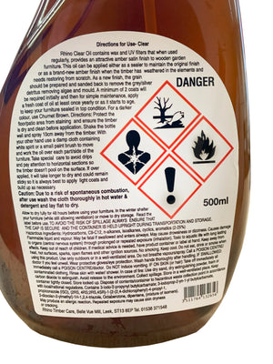 Rhino Clear Wooden Garden Furniture OIl Spray - 500ml