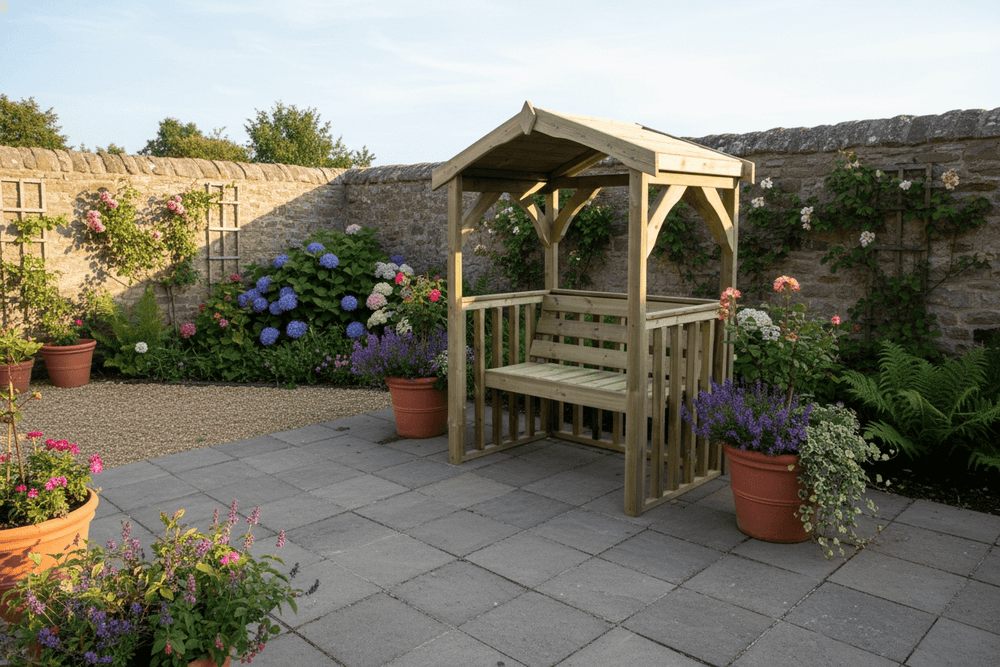 Anastasia 2 Seater Chunky Wooden Garden Arbour 