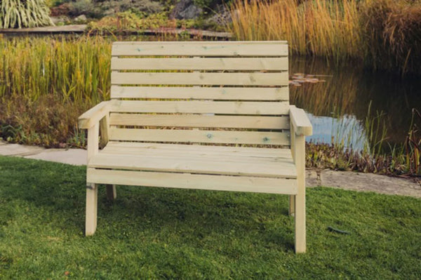 Clover Chunky Wooden Garden Bench - 2 Seater