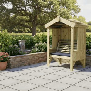 Cottage 2 Seater Fully Enclosed Chunky Wooden Garden Arbour Seat