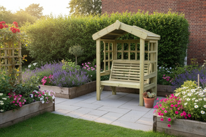 Cottage 2 Seater Trellis Chunky Wooden Garden Arbour Seat