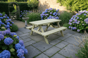 Deluxe Chunky Wooden Picnic Table Bench -  150cm Length