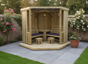 Four Seasons Chunky Wooden Corner Garden Arbour 