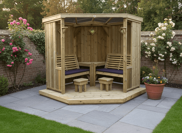Four Seasons Chunky Wooden Corner Garden Arbour 