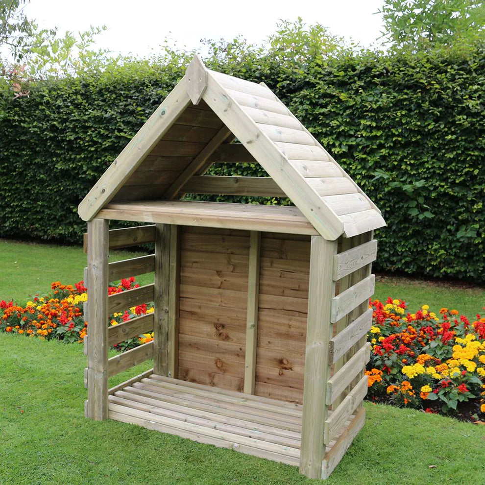 Gawsworth Chunky Wooden Outdoor Slatted Log Store