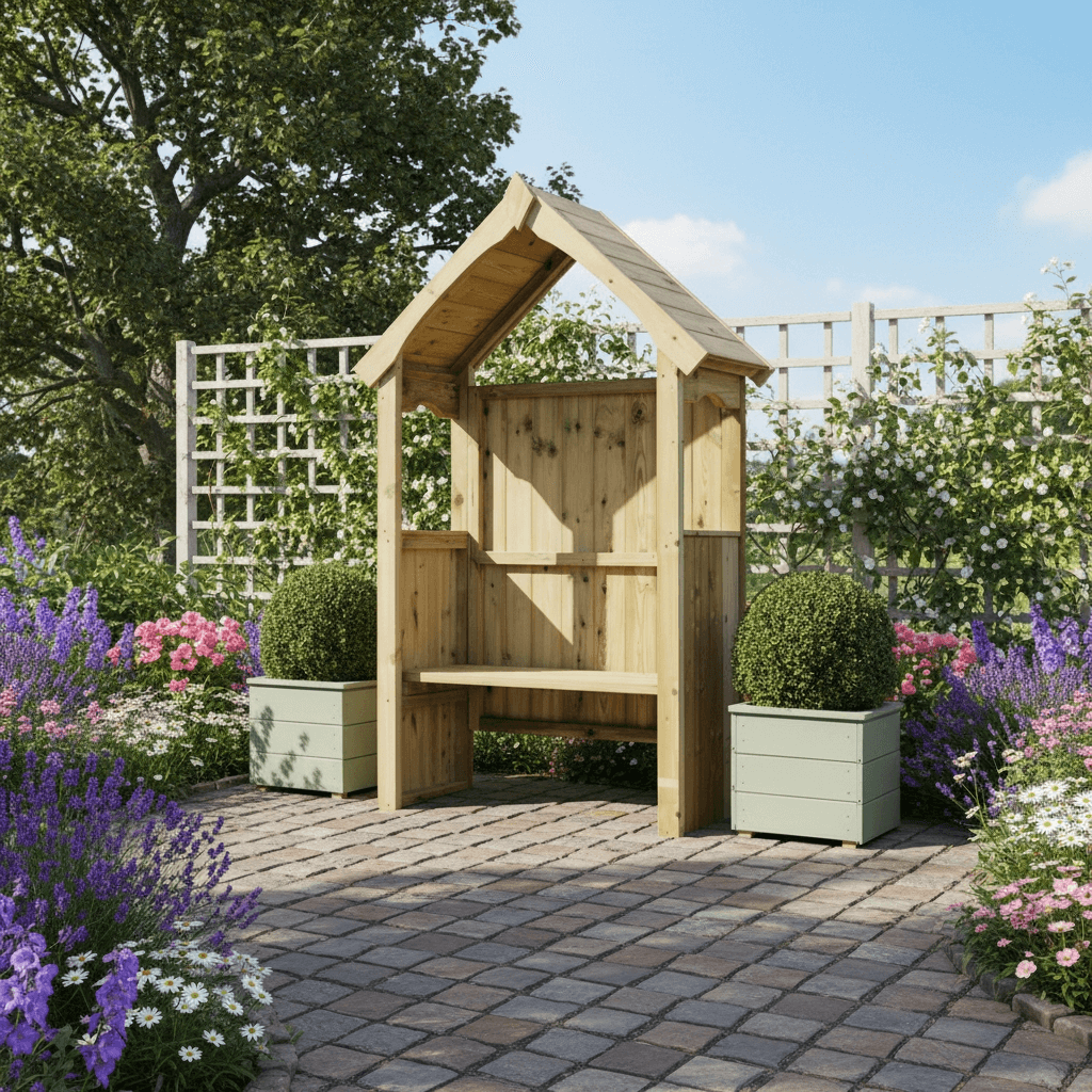 Poppy 2 Seater Chunky Wooden Arbour